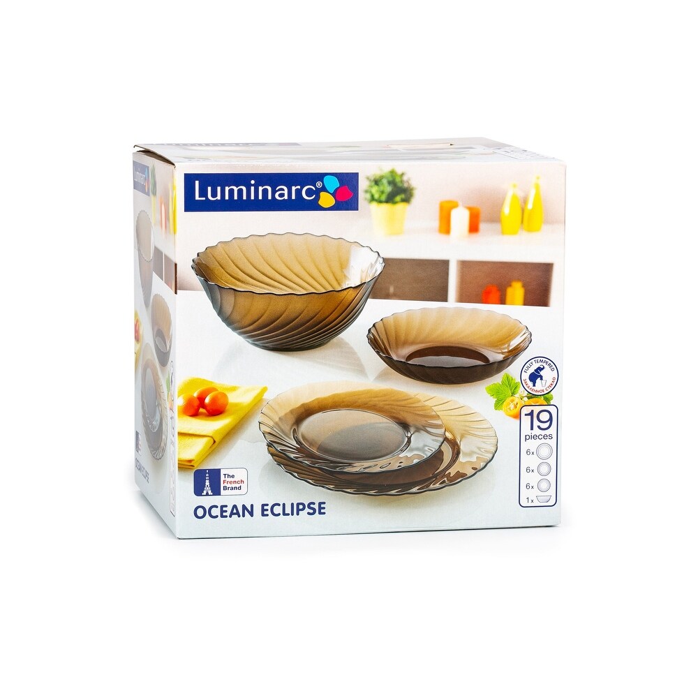 Luminarc Ocean Eclipse 19 Piece. Dinnerware Set for 6