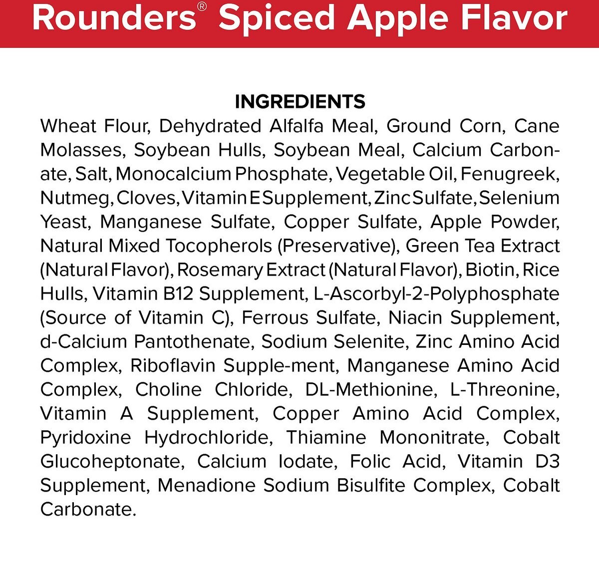 Blue Seal Rounders Spiced Apple Flavor Horse Treats， 30-oz bag