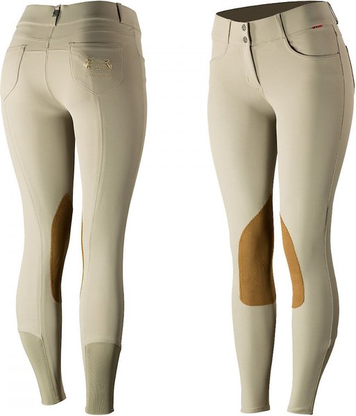 B Vertigo Womens Kimberley Show Knee Patch Breeches， Plaza Taupe Light Brown