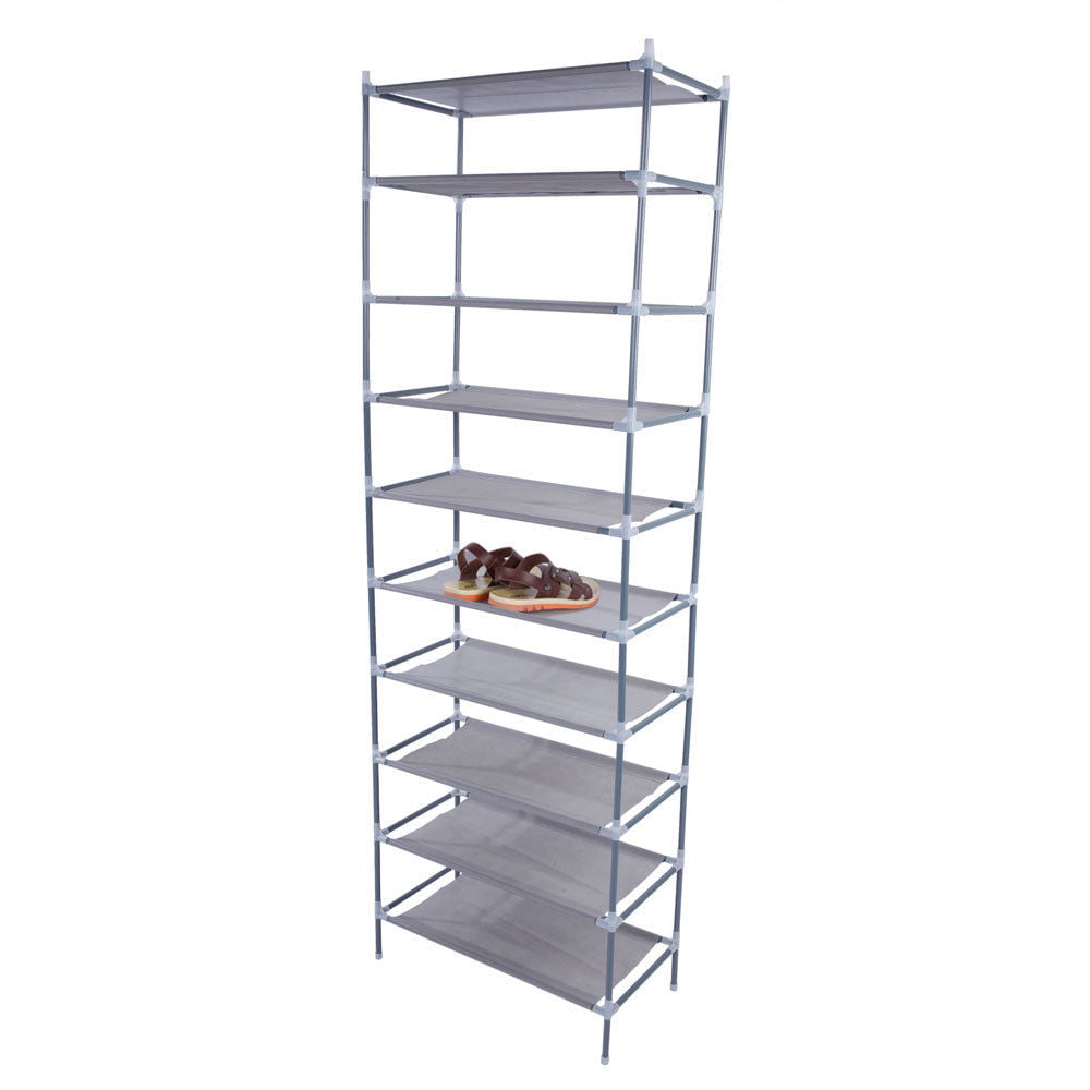 Ktaxon 10 Tier Shoe Rack Space Saving Stand Cabinet Storage Organizer，Black