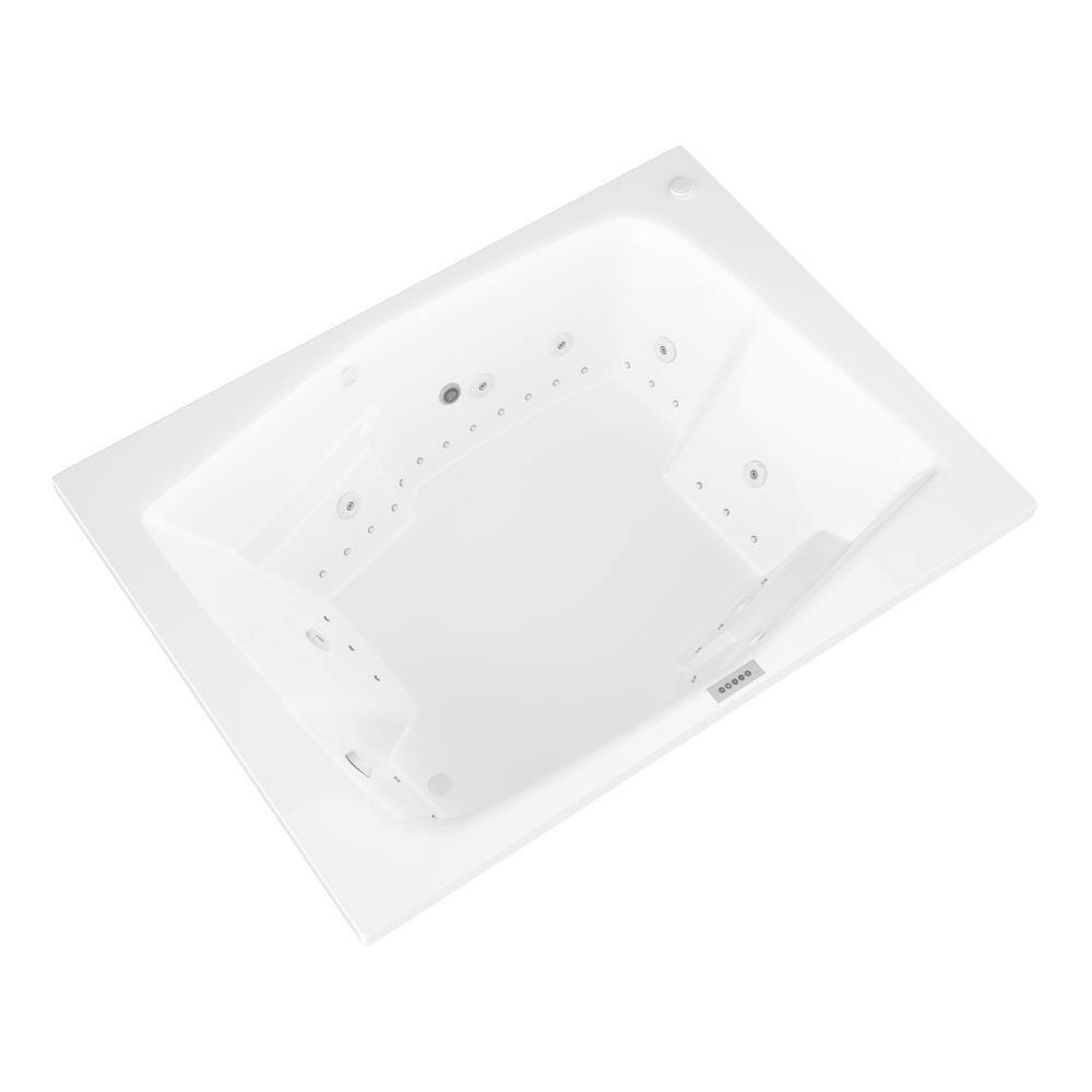 Universal Tubs Amethyst Diamond Series 6 ft. Left Drain Rectangular Drop-in Whirlpool and Air Bath Tub in White HD5472CDLX