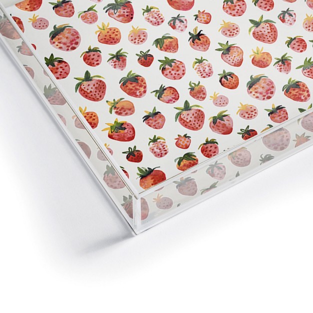 Ninola Design Strawberries Countryside Summer Acrylic Tray Deny Designs