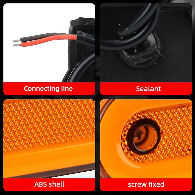 12v 24v Led Side Marker Light With Bracket Truck Clearance Lamp Tail Light Trailer Tractor Lorry Warning Parking Lamp