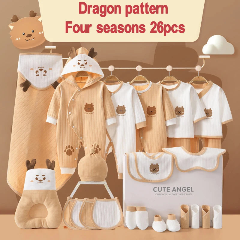 22/24/26 Pieces/0-3Months Newborn Baby Clothing 100% Cotton Kids Clothes Suit Unisex Infant Boys Girls Rabbit Clothing Set