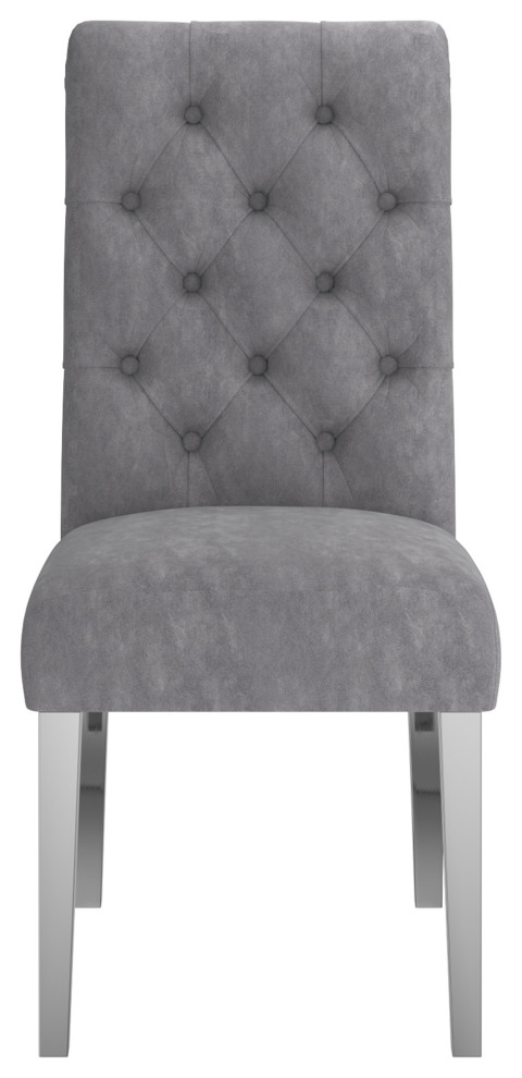 Set of 2 Velvet Upholstered Side Chair   Contemporary   Dining Chairs   by WHI  Houzz