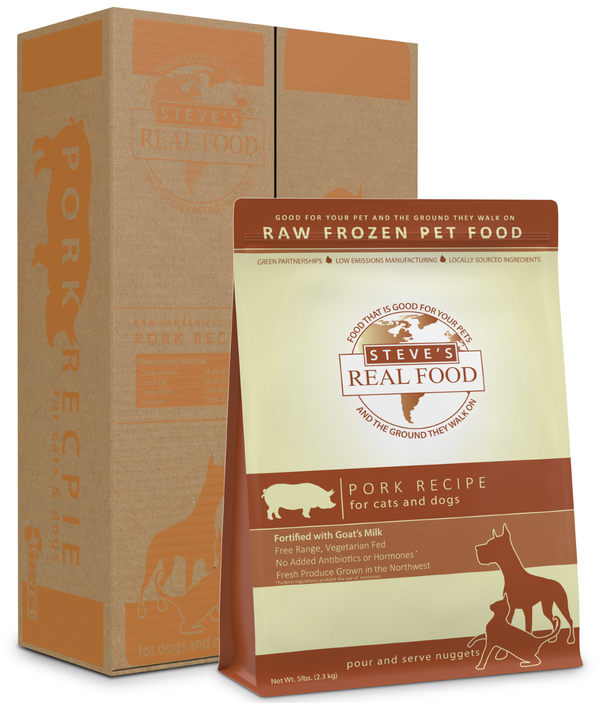 Steve's Real Food Raw Frozen Pork Diet Food for Dogs and Cats