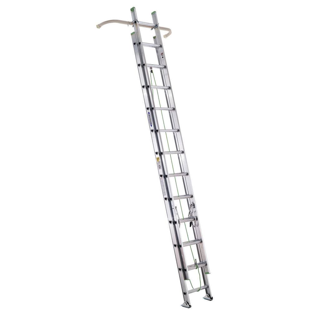 Werner 28 ft. Aluminum D-Rung Extension Ladder with 225 lb. Load Capacity Type II Duty Rating D1228-2