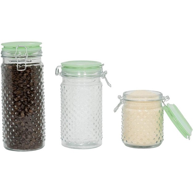 Amici Home Emma Jade Hobnail Hermetic Preserving Jar Clear amp Jade Lid