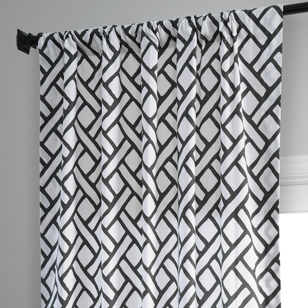 Exclusive Fabrics Garden Path Printed Cotton Curtain (1 Panel)