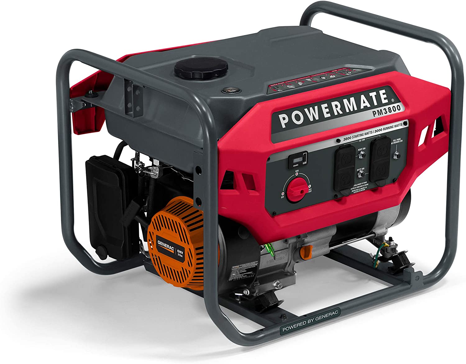 Powermate PM3800 49ST/CSA P0081100 Gas Generator 3800 Watt 49 ST， Red， Black