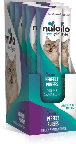 Nulo Freestyle Perfect Purees Chicken and Salmon Recipe Grain-Free Lickable Cat Treats