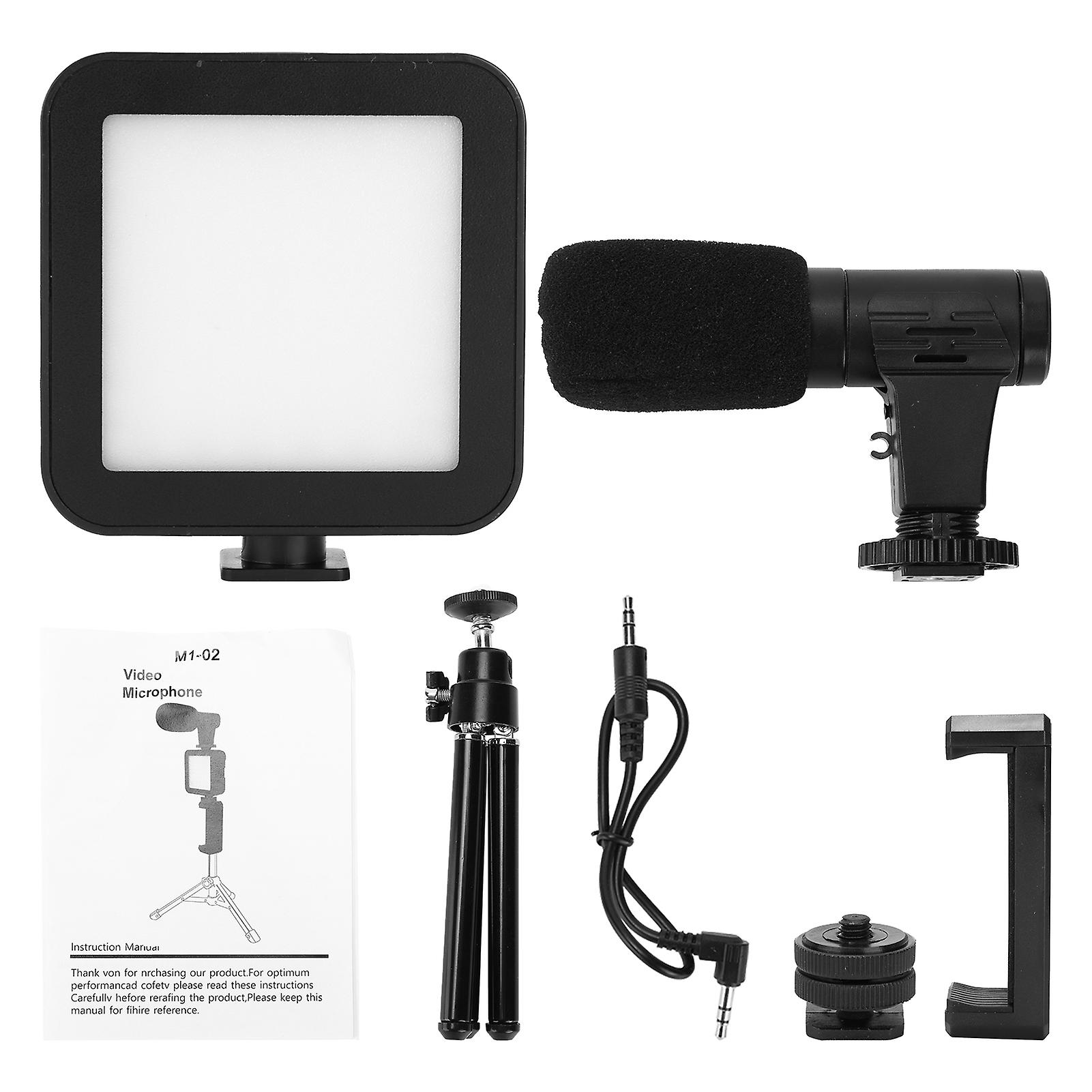 Portable Vloging Kit For Live Streaming Vlog Filming With Microphone/fill Light/desktop Tripod