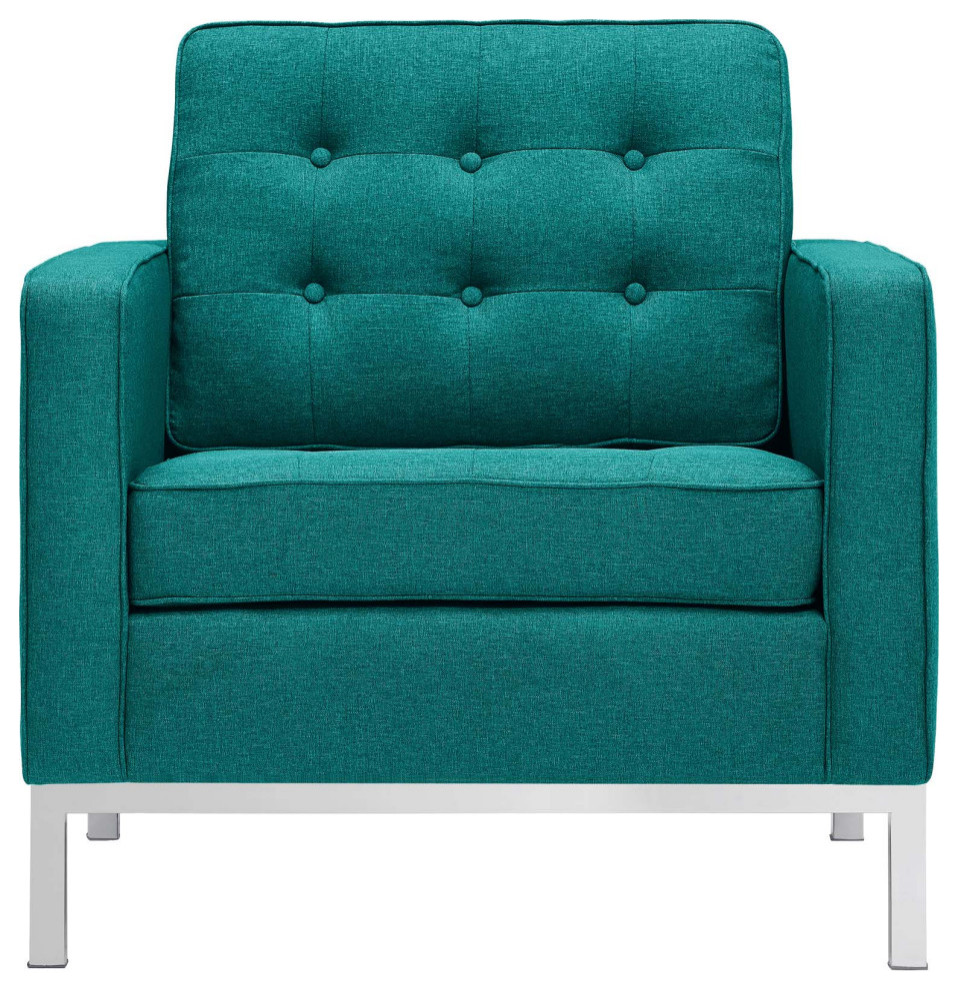 Aaliyah Teal Upholstered Fabric Armchair   Contemporary   Armchairs And Accent Chairs   by V.S.D Furniture  Houzz