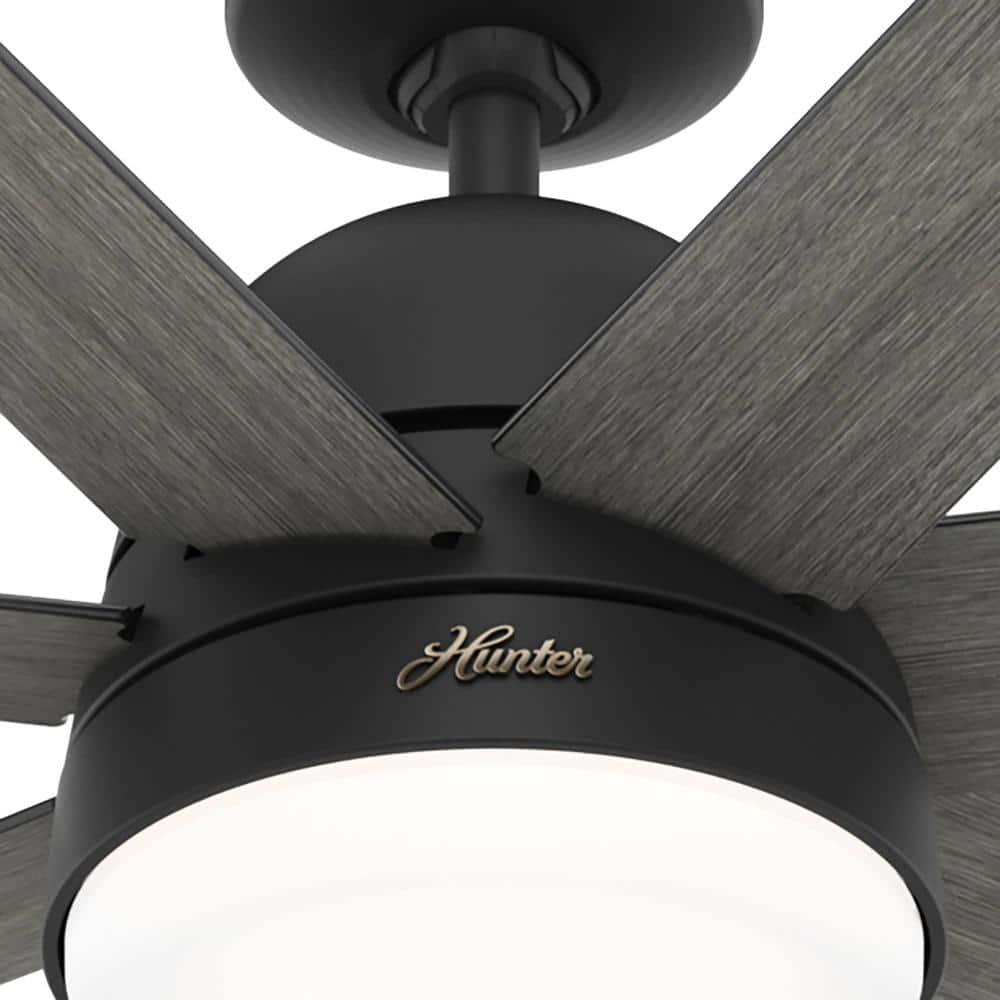 Hunter Phenomenon 70 in Indoor Matte Black Smart Ceiling Fan with Remote and Light Kit