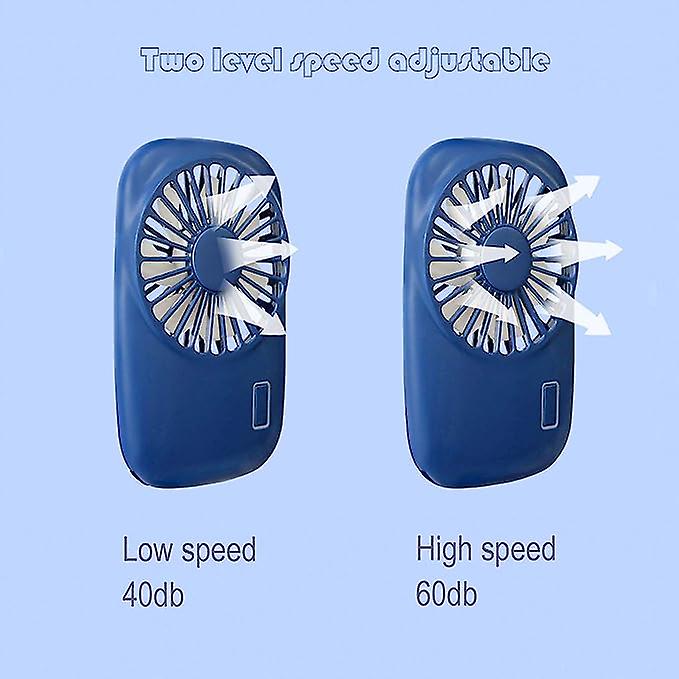 Handheld Mini Fan Powerful Small Personal Portable Fan Speed Adjustable Usb Rechargeable Cooling Kids Family Outdoor Travel Navy Blue