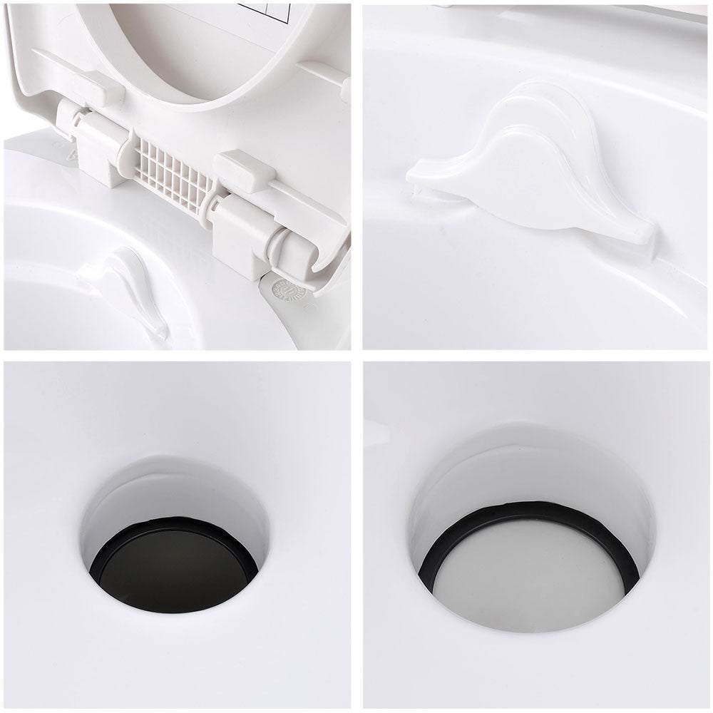 Yescom Foot Flush RV Gravity Flush Toilet High Profile HDPE Travel