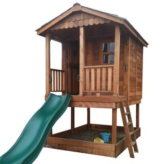 Outdoor Living Today 6 ft. x 9 ft. Sunflower Playhouse with Sandbox SP69BOX