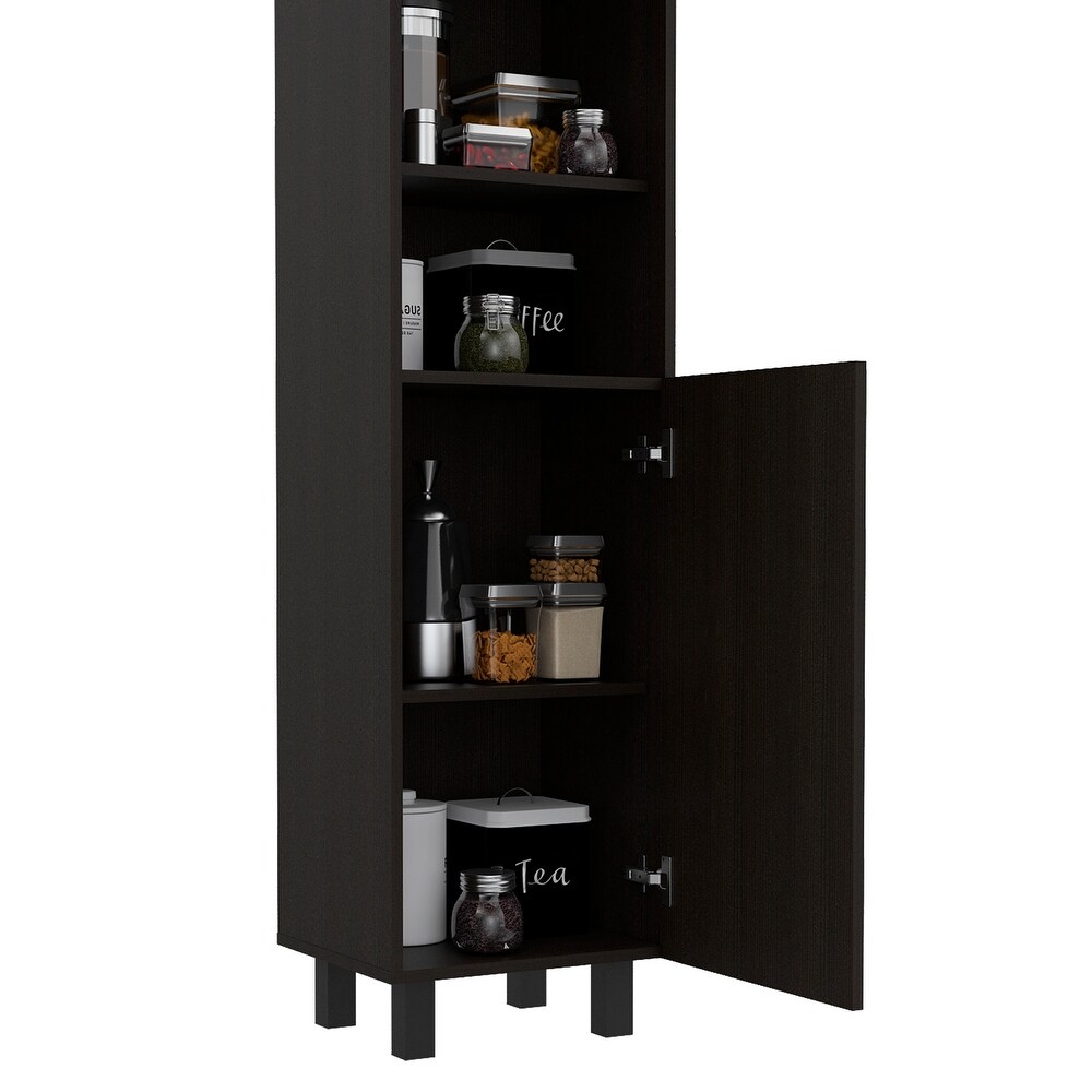 FM Furniture Sheffield 2 Door Pantry Cabinet  with Two 2 Cabinet Spaces and Two Open Shelves