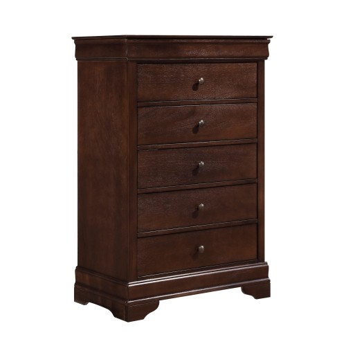 Louis Philippe Style 1pc Chest of Drawers Brown Ch...