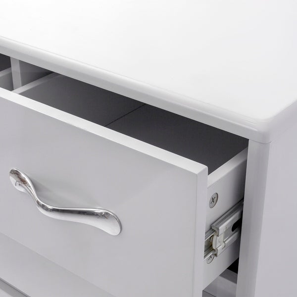 Six drawer side table-white