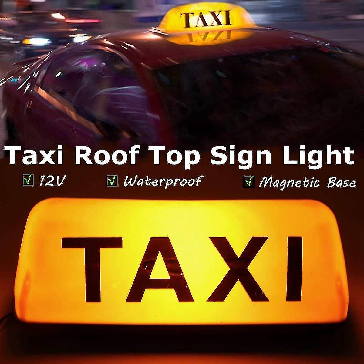 12v Waterproof Top Sign Magnetic Meter Cab Lamp Light Led Taxi Signal Lamp - Yellow