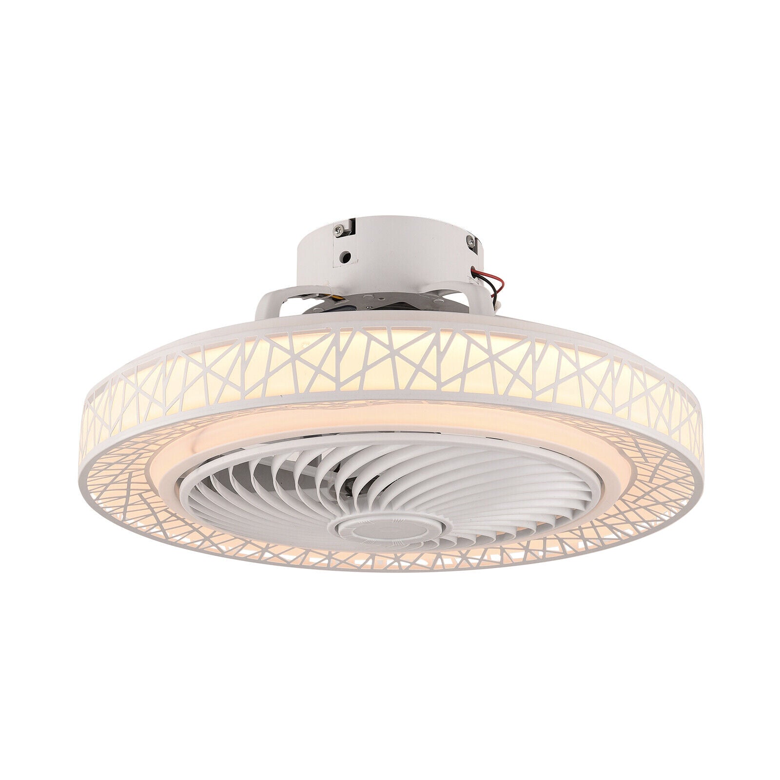 White Bird Nest Carved 23 Inch Ceiling Fan Light NiteCore Extreme LED Chandelier Modern Ceiling Fan Max.60W Dimmable LED Light Flush Mount Lamp NiteCore Extreme   LED Chandelier