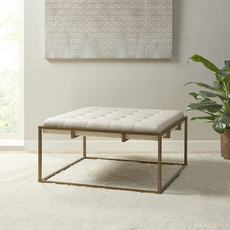 Madison Park Orrell Tufted Upholstered Square Ottoman