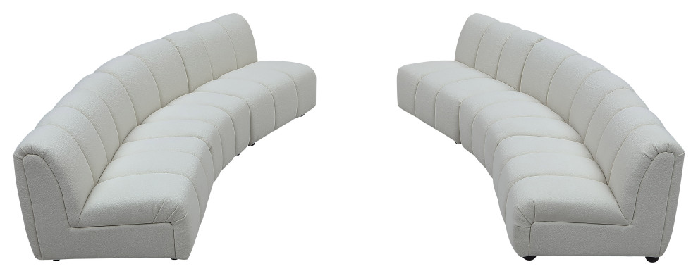 Divani Casa Olandi Modern White Fabric Curved Sectional Sofa Set   Transitional   Living Room Furniture Sets   by Vig Furniture Inc.  Houzz