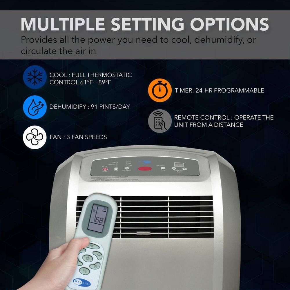 Whynter 12000 BTU Portable Air Conditioner with Dehumidifier and Remote ARC-12S