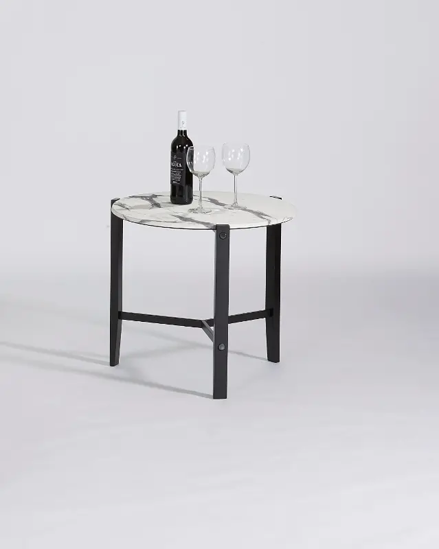 Rowen Black and White End Table