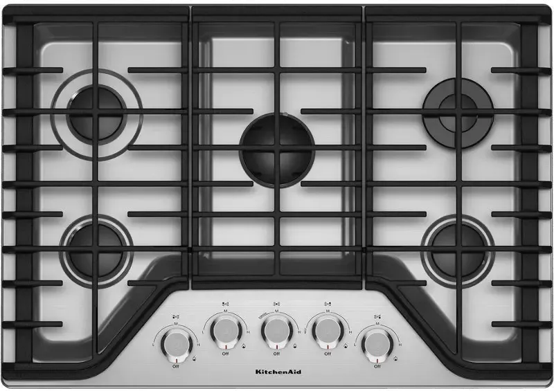 KitchenAid 36 Inch Gas Cooktop - Stainless Steel