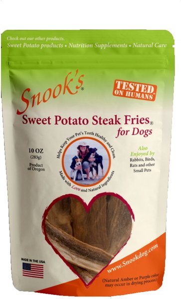 Snook's Sweet Potato Steak Fries Dog Treats， 10-oz bag