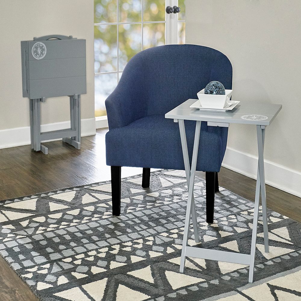 Linon Gray TV Tray Table 5-piece Set