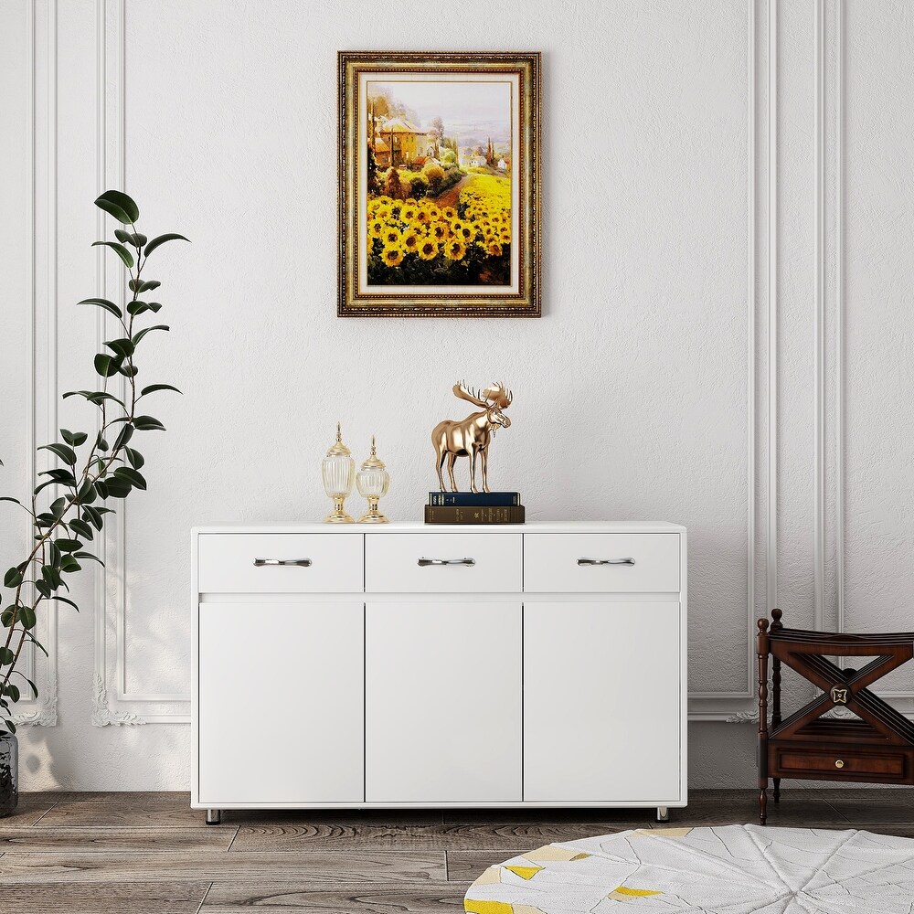 Kitchen Storage Sideboard with 3 Drawers and 3 Doors Buffet Cabinet