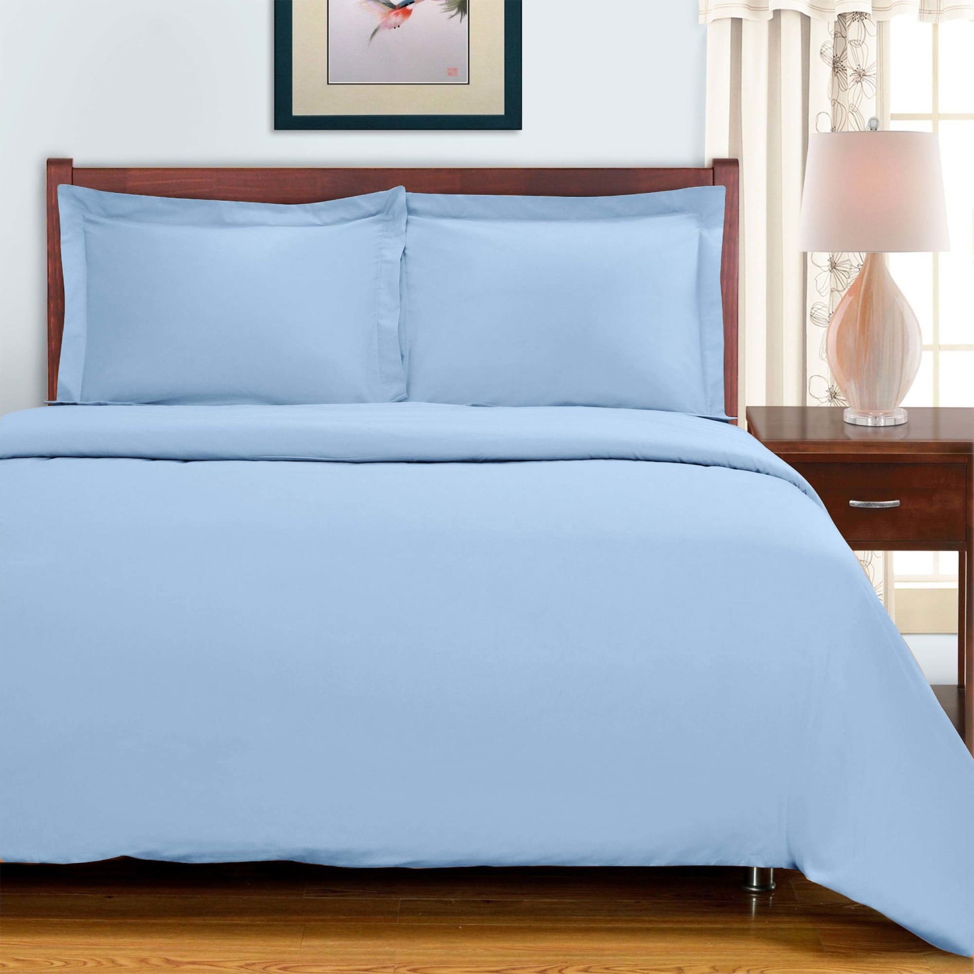 Superior Egyptian Cotton Duvet Cover Set， Full/ Queen， Light Blue