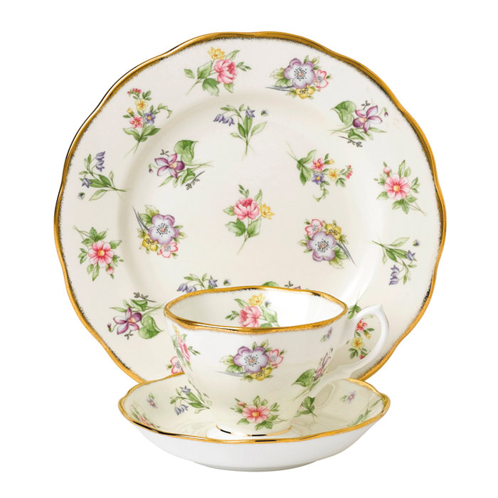 Royal Albert 100 Years 1920 3-Piece Set  Teacup Saucer and Plate - Spring Meadow