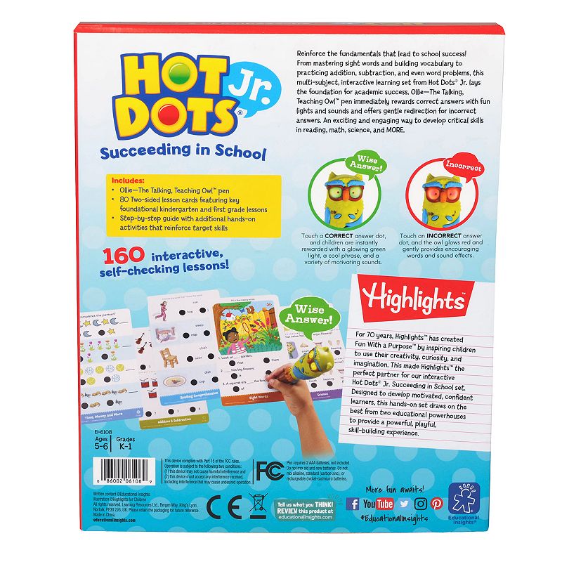 Educational Insights Hot Dots Jr. Succeeding in School Set with Highlights