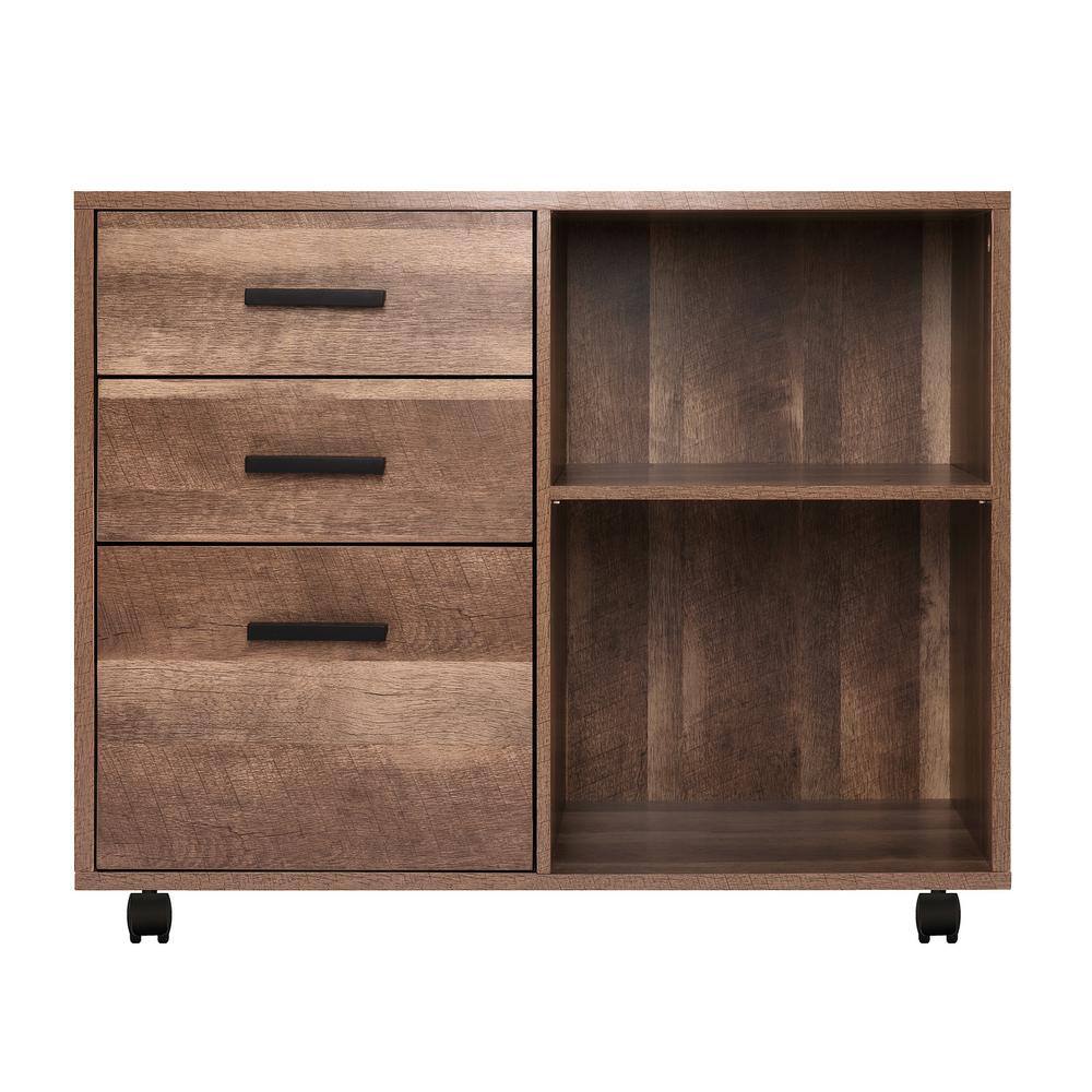 HOMESTOCK 3 Drawer Dresser Dressers for Bedroom Kids Dresser with Wheels Storage Shelves with Drawers Small Dresser 85585W