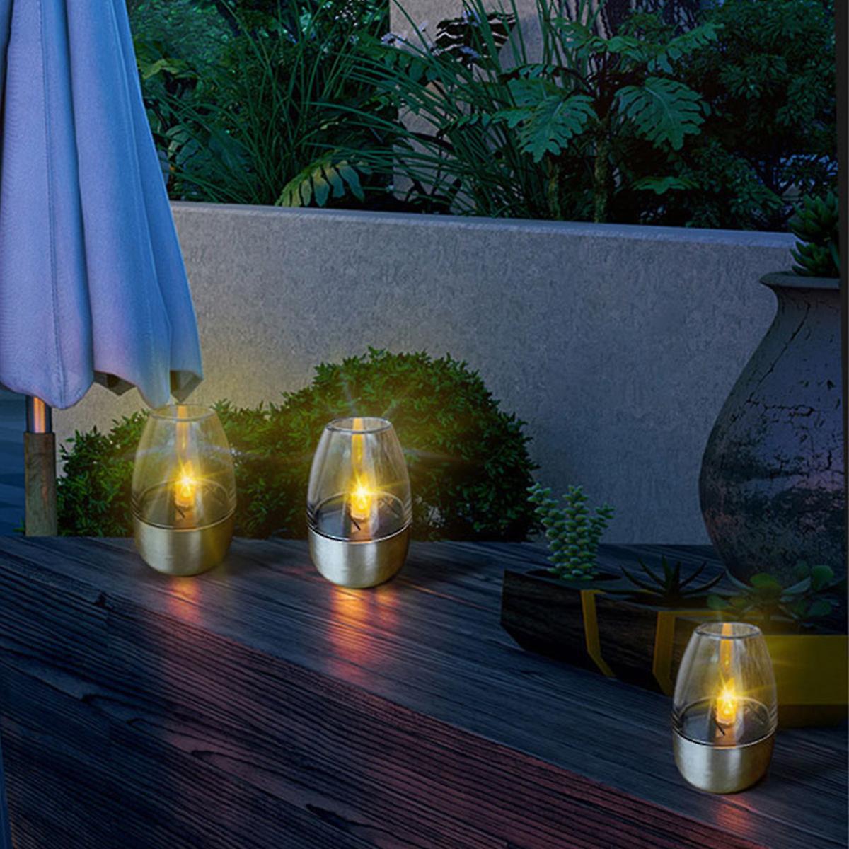 5pcs Led Candle Lamp Solar Light Outdoor Garden Led Candle Light Ip44 Waterproof Tea Lamps Deck Night Lamps Outdoor Lighting