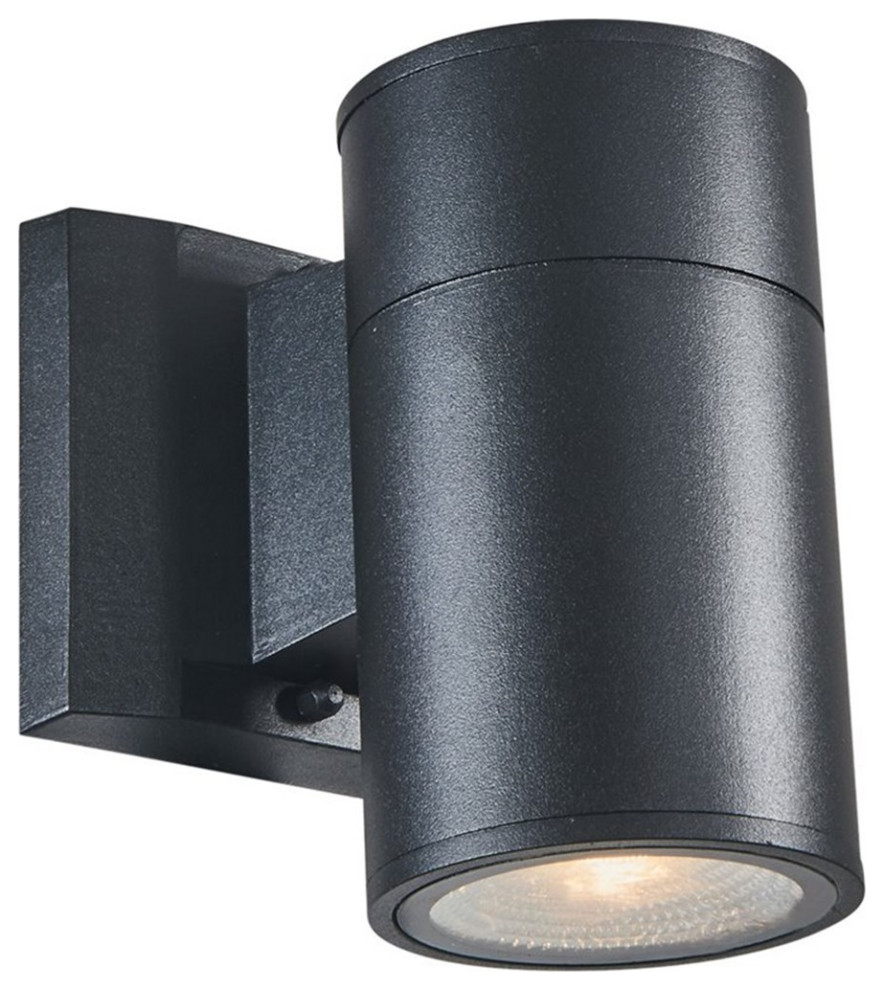 CHLOE Simon Transitional LED Textured Black Outdoor/Indoor Wall Sconce 6 quotHeight   Modern   Outdoor Wall Lights And Sconces   by Homesquare  Houzz