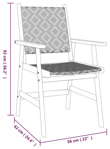 vidaXL Patio Dining Set 5 Piece Patio Table and ChairsSolid Acacia Wood Brown   Southwestern   Outdoor Dining Sets   by vidaXL LLC  Houzz