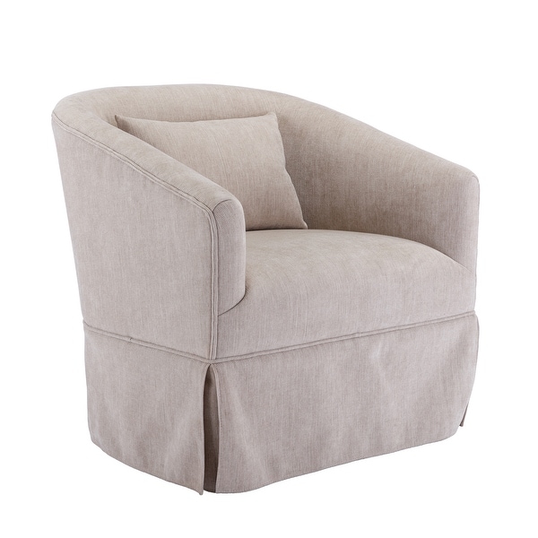 360-Degree Swivel Metal Base Accent Armchair Modern Linen Padded Seat Living Room Accent Chairs， Soft Comfortable Chair