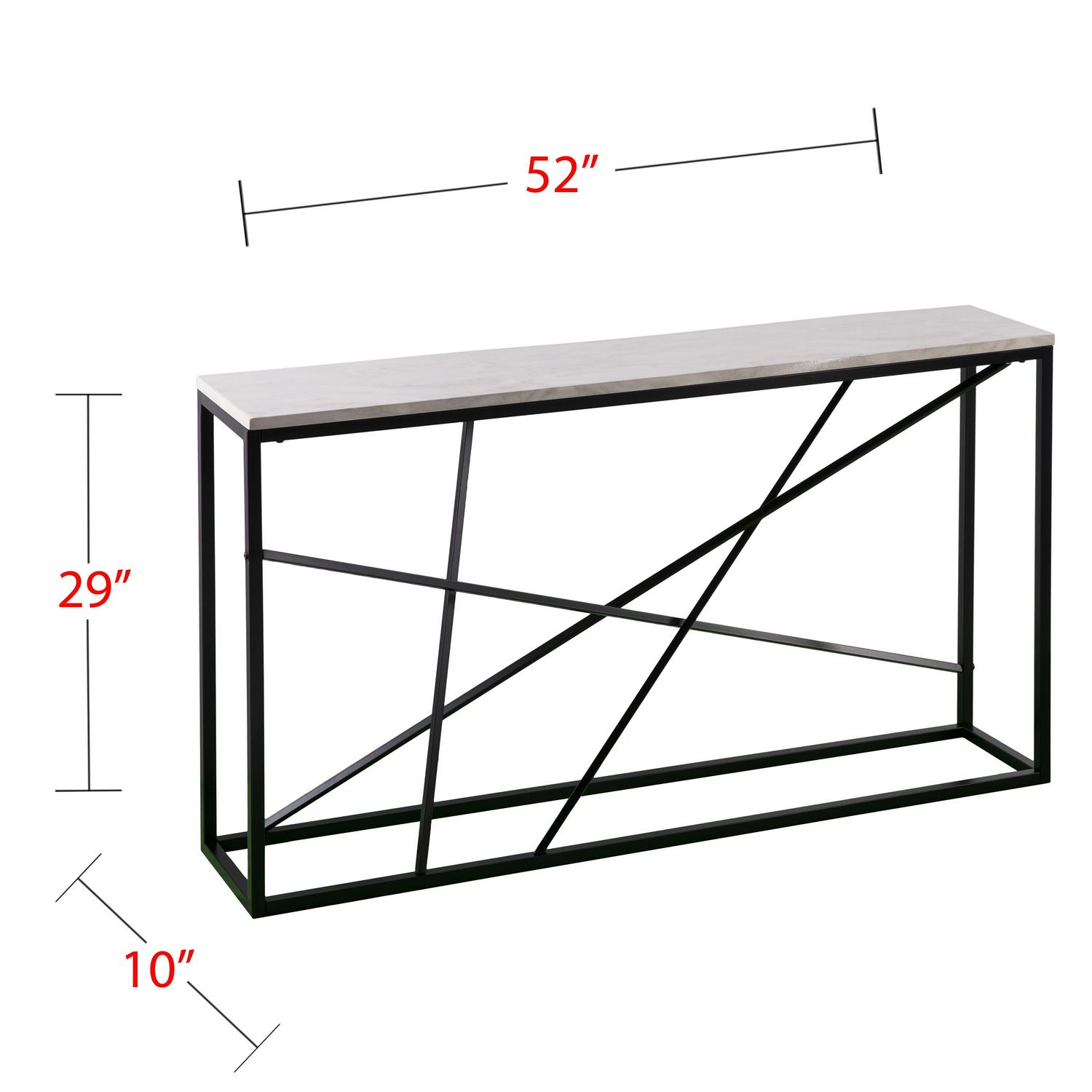 Southern Enterprises Ayrdel Modern Faux Marble 52 Console Table， Black