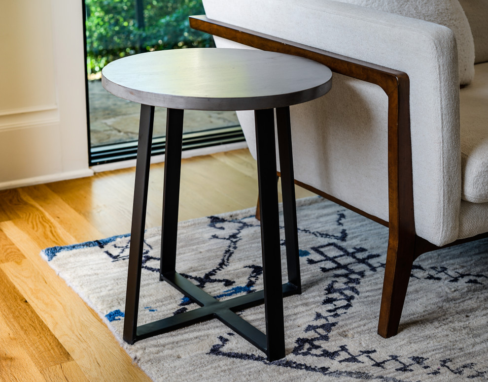 Posh Pollen Ross Round Side Table   Industrial   Side Tables And End Tables   by Hives  ampHoney  Houzz