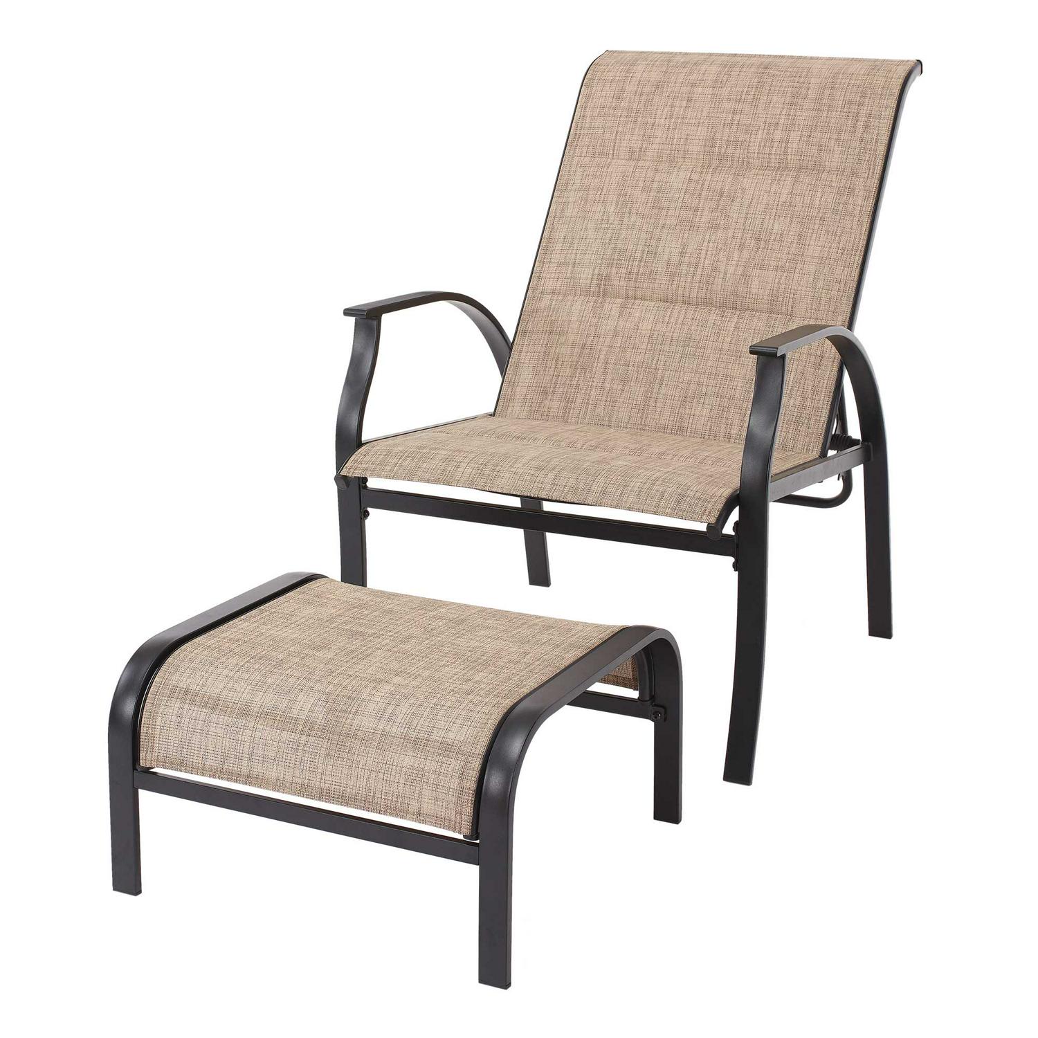 Mainstays Highland Knolls 5 Piece Outdoor Patio Furniture Chat Set， Beige