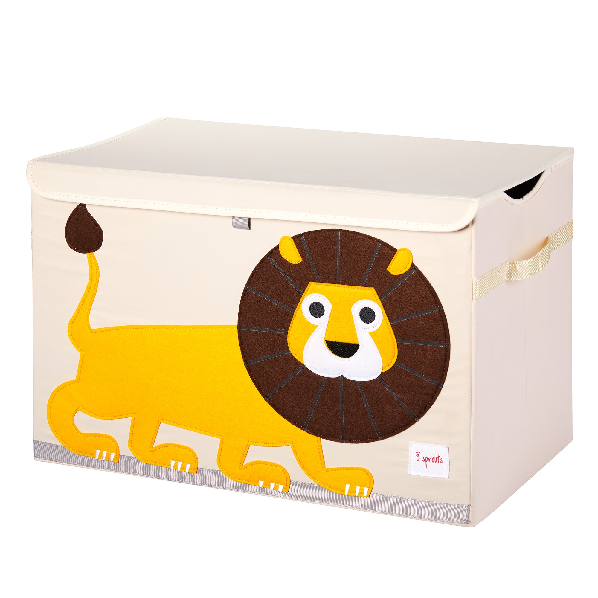 3 Sprouts UTCLIO Collapsible Toy Chest Storage Bin for Kid's Playroom, Lion