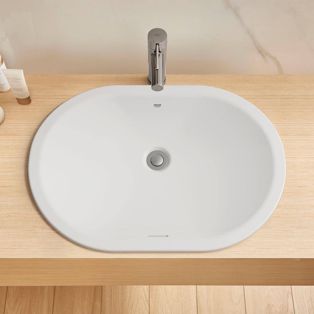 GROHE Essence 24 in. Undermount Bathroom Sink in Alpine White 39673000