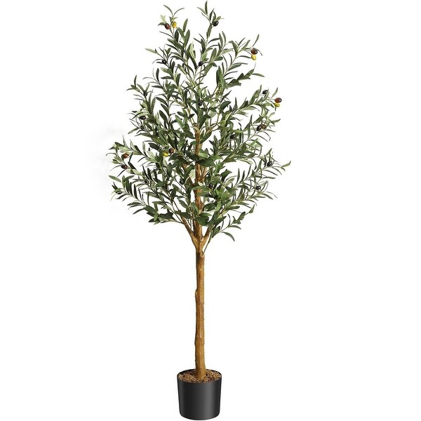 1/2pcsArtificial Olive Tree 5/4.25/6FT(60/51/72in) Tall Faux Silk Olive Trees