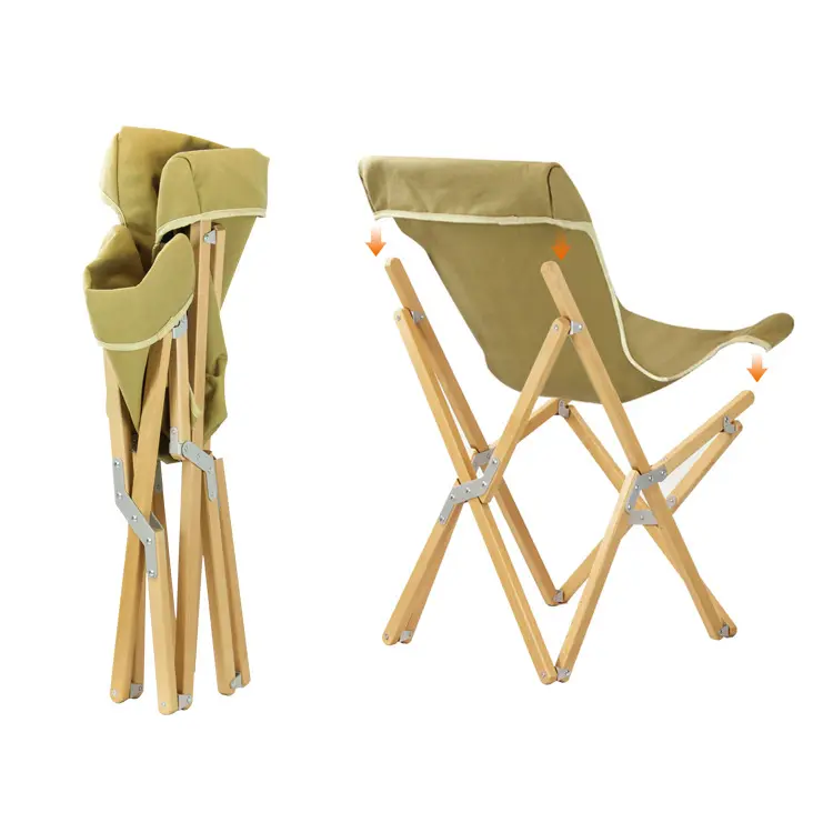 Beach Chair Outdoor Travel Folding Beech Chair Waterproof Fishing Wood Lounge Wooden Chair Modern