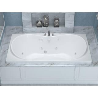 Universal Tubs Star 6 ft. Rectangular Drop-in Whirlpool Bathtub in White HD3672WWR